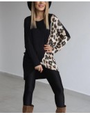 Leopar desenli tunik buluz