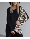 Leopar desenli tunik buluz