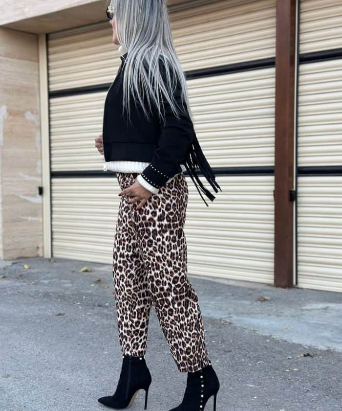 Leopar Desen Pantolon
