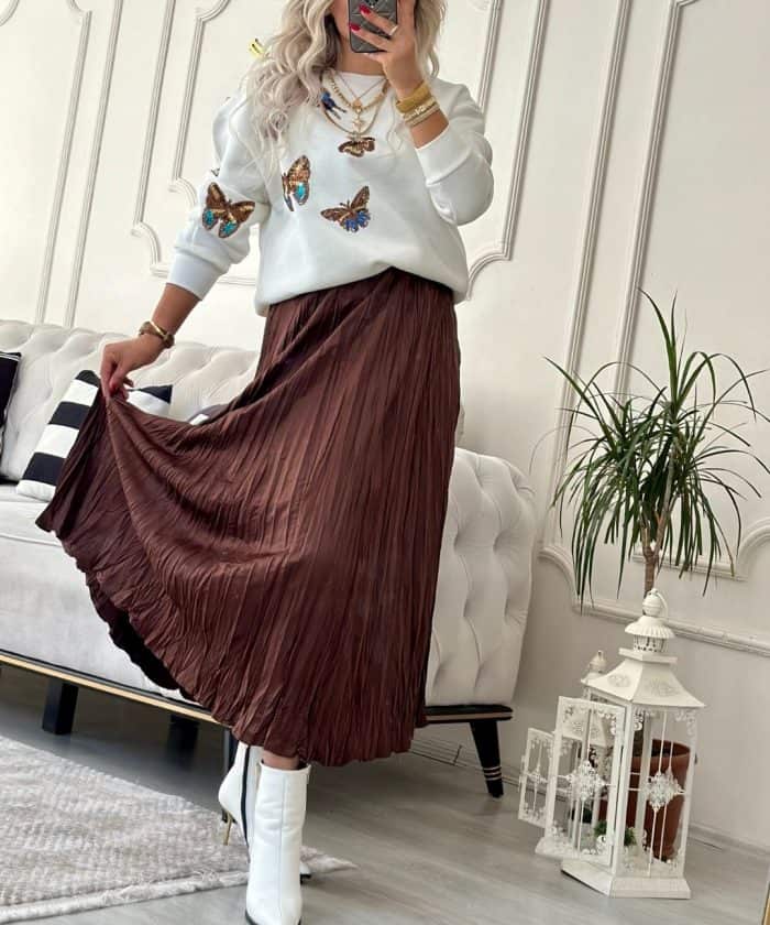 Bürümcük Kumaş Maxi Etek