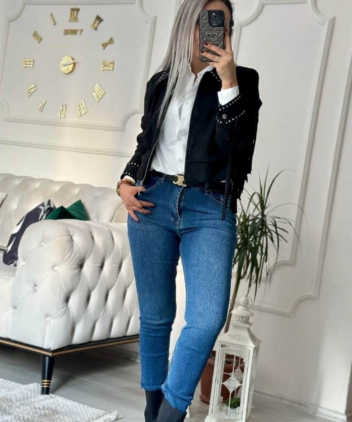 Püsküllü Detaylı Kısa Mont