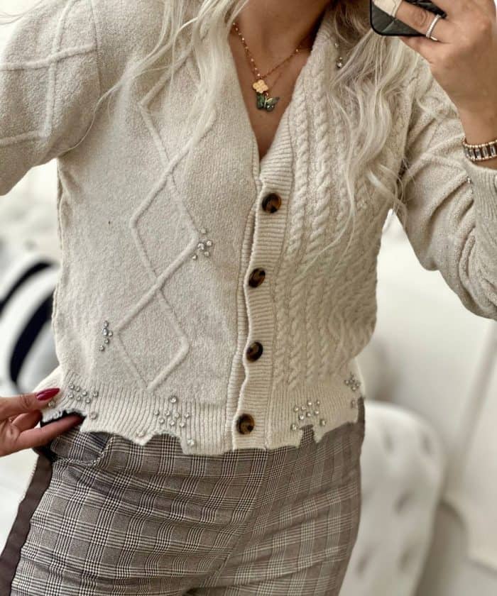 Alternative view of Taş İşleme Detaylı Yün Hırka