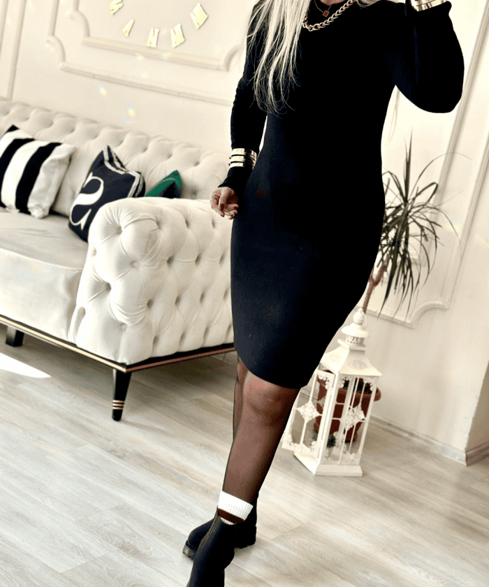 Alternative view of Yarım Balıkçı Triko Elbise