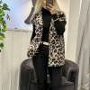 Kaşmir Leopar Desen Yarım Yelek