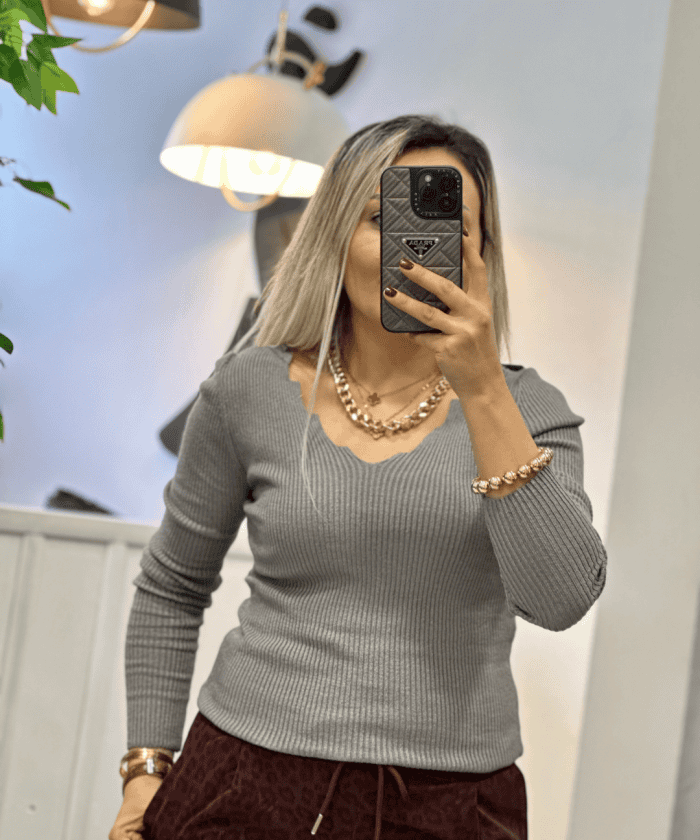 Alternative view of Merdiven Yaka Triko Bluz