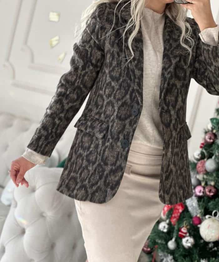 Alternative view of Leopar Desen Detaylı Blazer Ceket