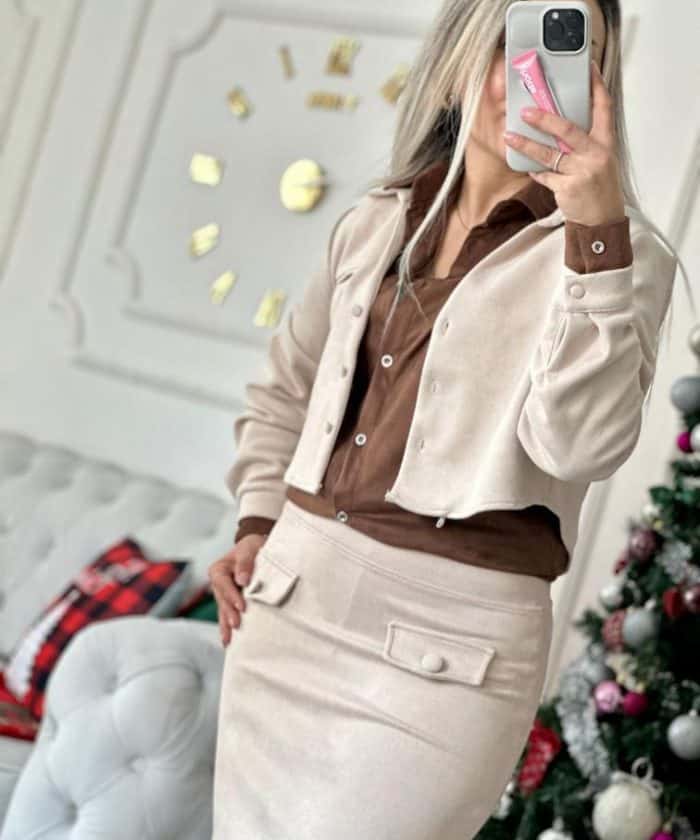 Alternative view of Nubuk Etek Ceket İkili Takım