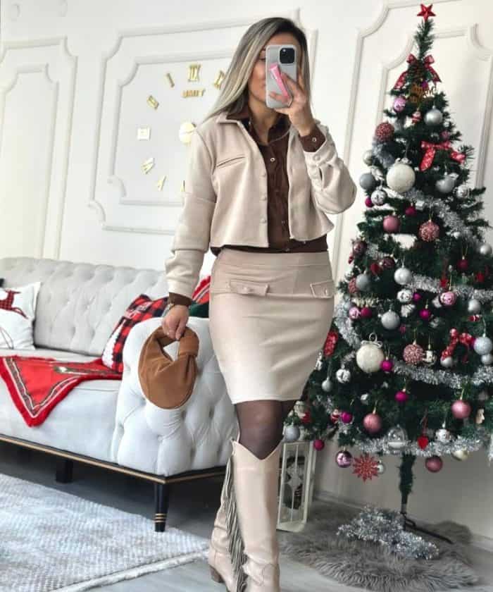 Nubuk Etek Ceket İkili Takım