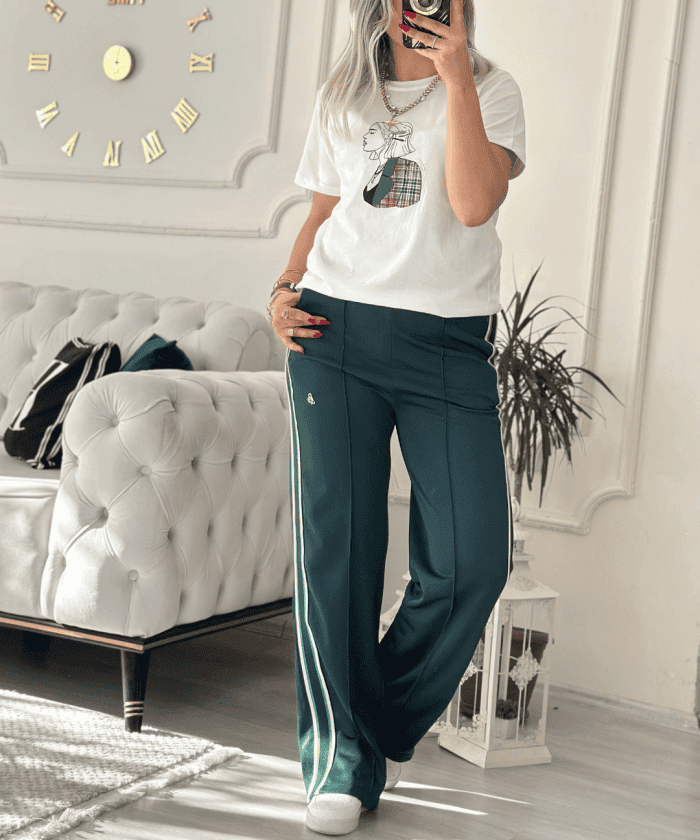 Şerit Detaylı Cepli Eşofman Altı