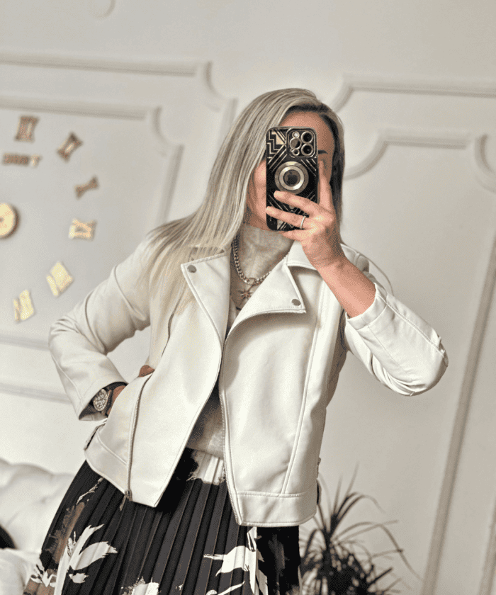 Kruvaze Model Ekru Deri Mont