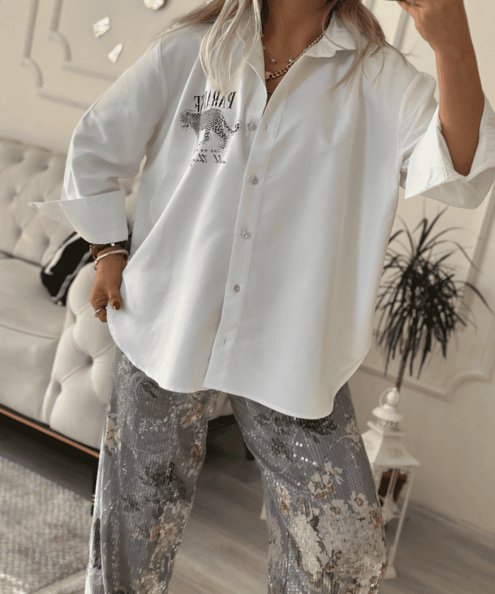 Alternative view of Paradise Pamuklu Taşlı Gömlek