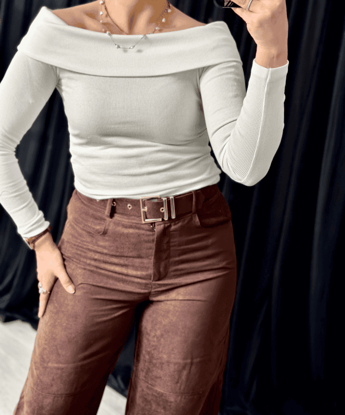 Alternative view of Nubuk Acı Kahve Kemerli Pantolon