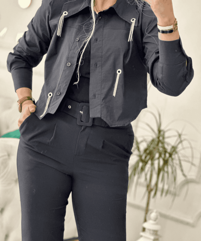 Püskül Detaylı Tasarım Mini Gömlek