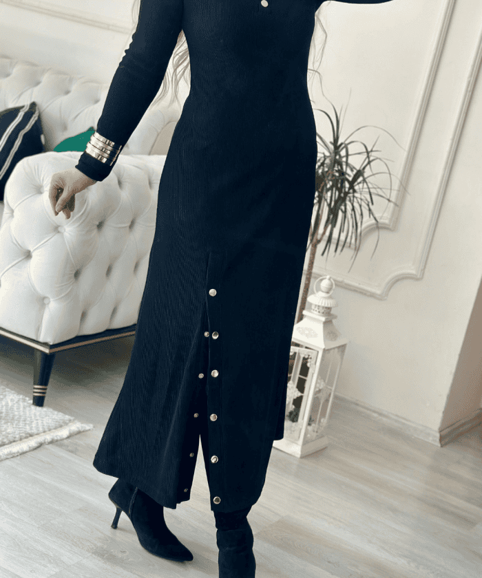 Alternative view of Simli Çıtçıt Detaylı Elbise