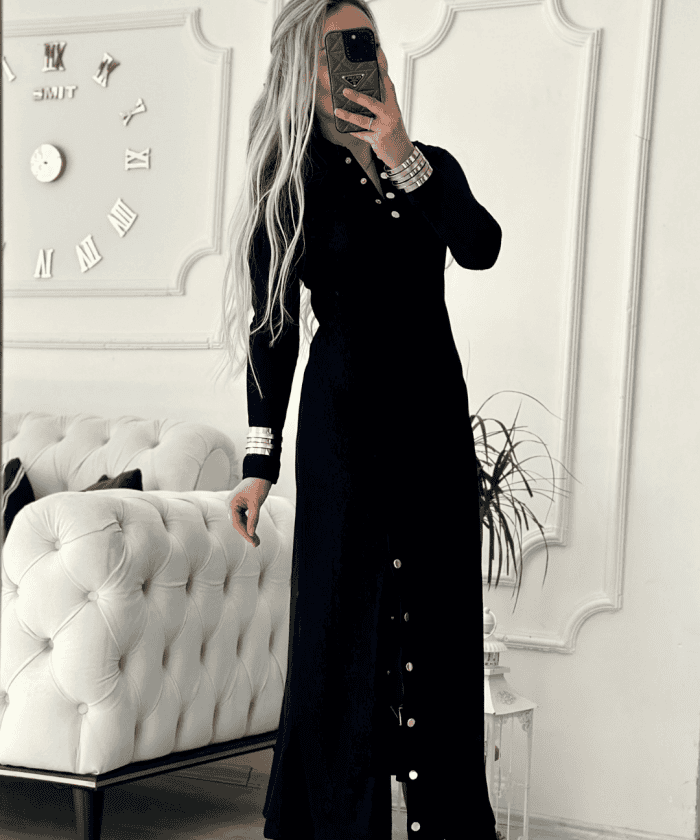 Simli Çıtçıt Detaylı Elbise