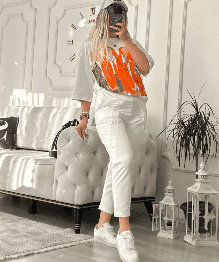 Standart Beden Baskılı Oversize T-shirt