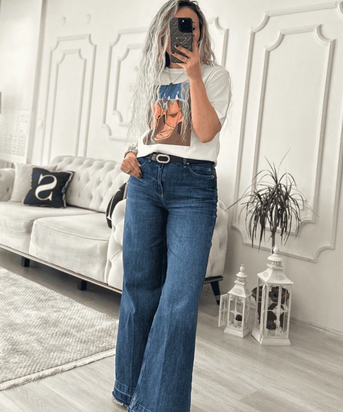 Alternative view of Halhal Zincir Detaylı T-shirt