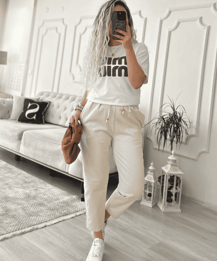 Yazı Baskılı Oversize T-shirt