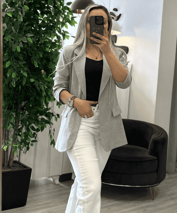 Alternative view of Taş Detaylı Oversize Ceket