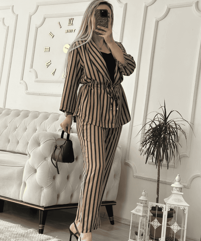 Elegant Bizim Çizgili İkili Takım