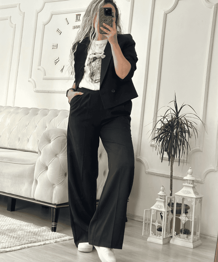 Kısa Ceketli Klasik İkili Takım