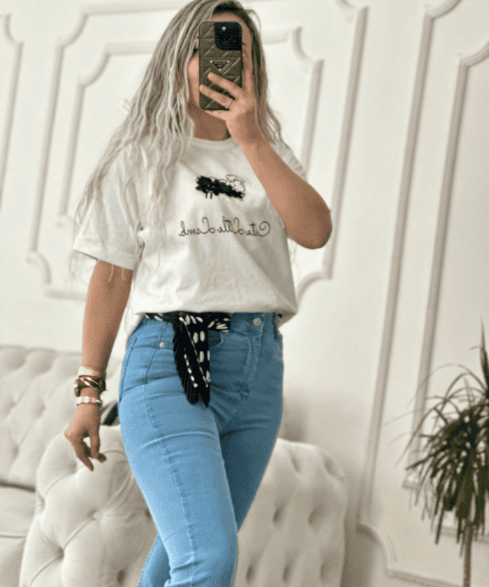 Kuzu Baskılı T-shirt