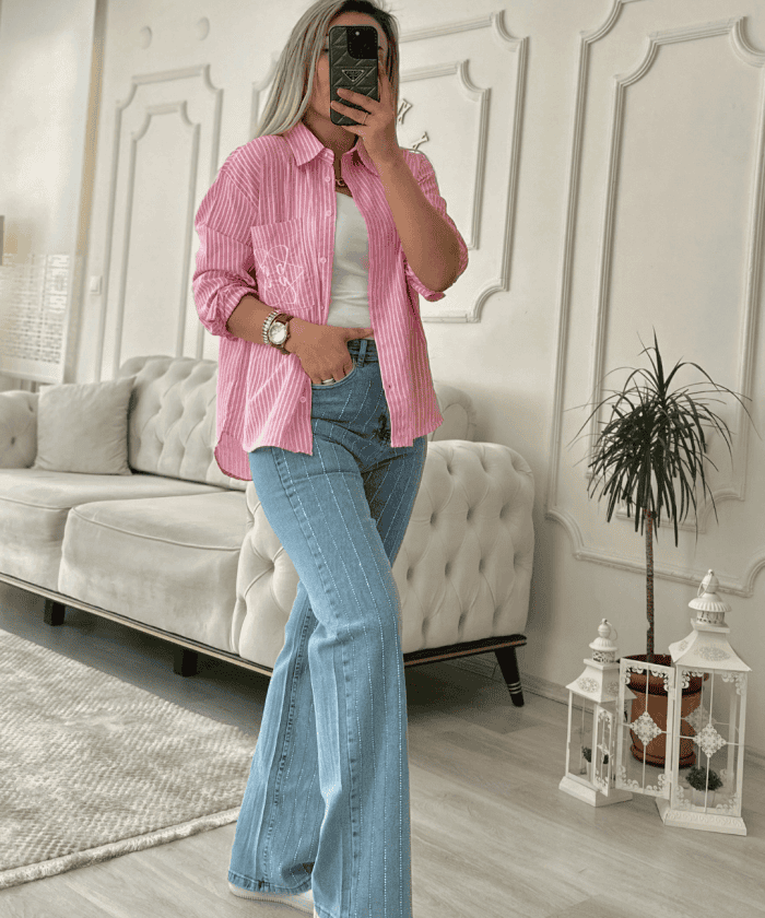 Taşlı Likralı Palazzo Jean