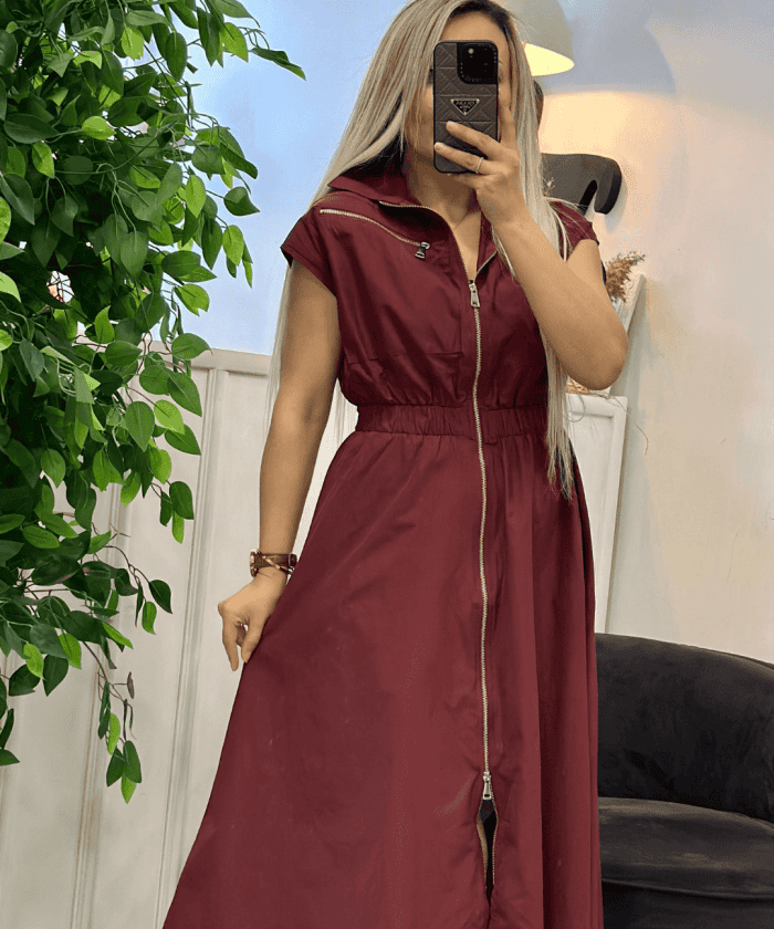 Alternative view of Viyana Fermuarlı Elbise