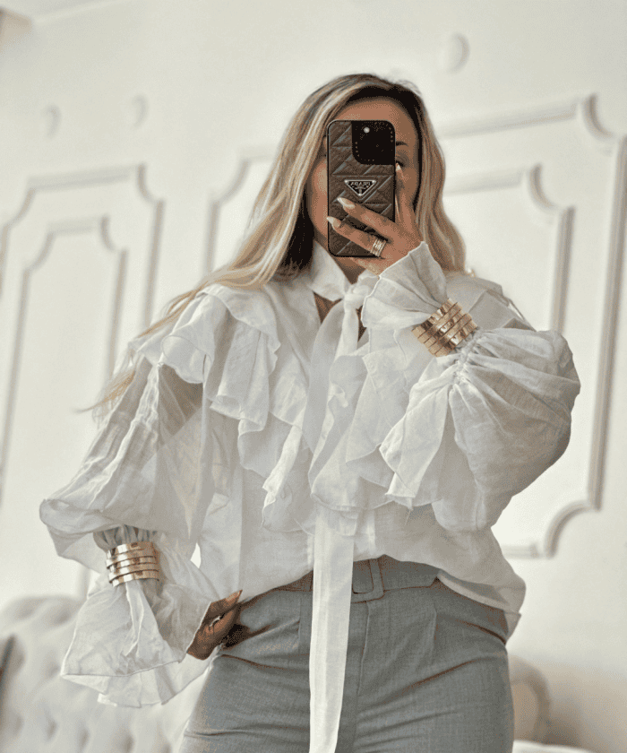 Alternative view of Bağlama Detaylı Fırfırlı Gömlek