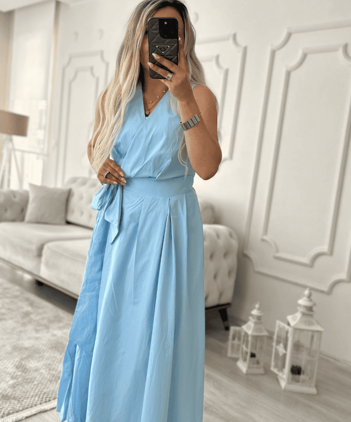 Alternative view of Kuşaklı Kruvaze Maxi Elbise