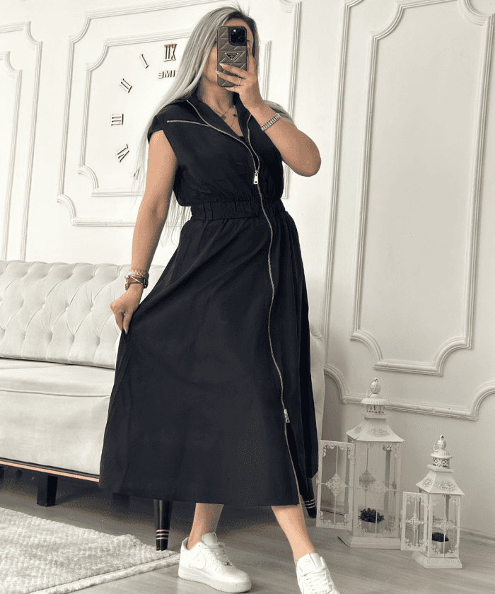 Siyah Viyana  Fermuarlı Elibse