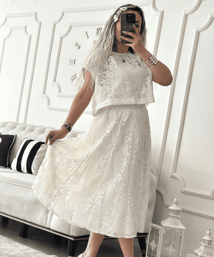 Alternative view of Astarı Taş Detaylı Dantelli İkili Takım