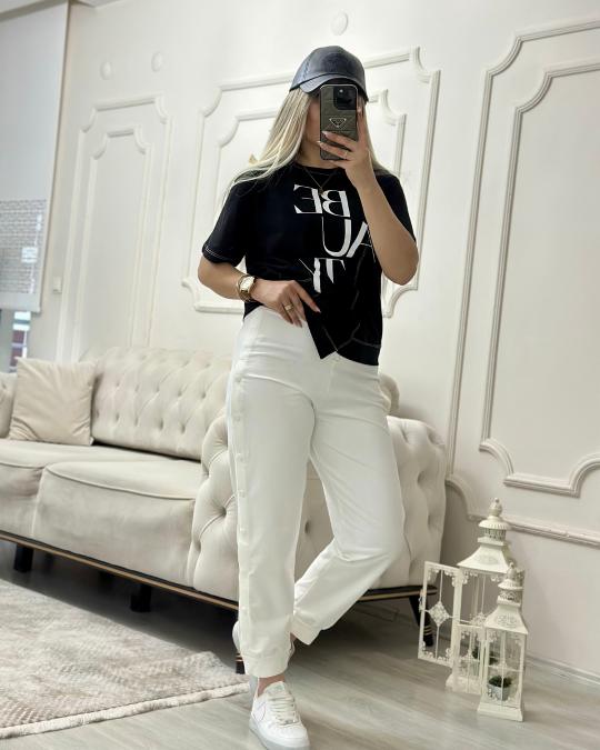 Alternative view of Çıt Çıt Detaylı Yüksek Bel Tek Alt