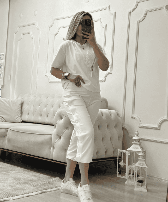 Alternative view of Fermuar Detaylı Asimetrik T-Shirt