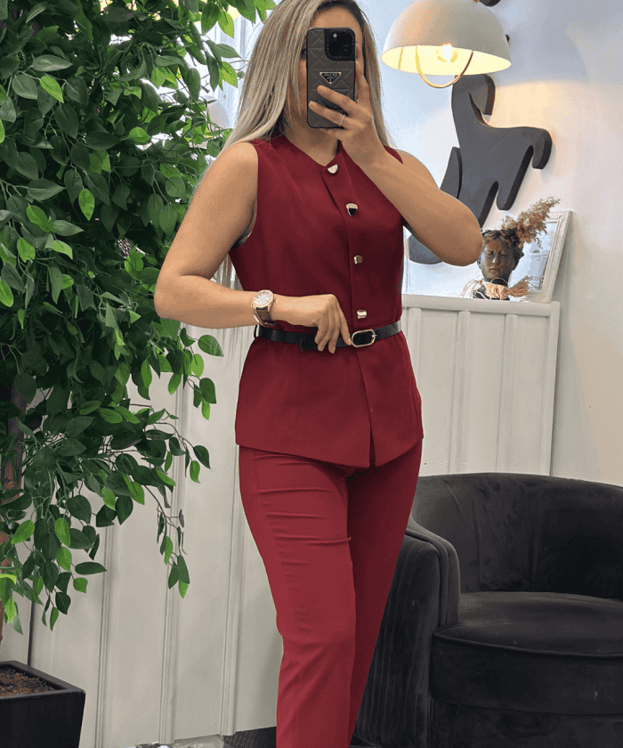 Kemerli Yelekli İkili Takım