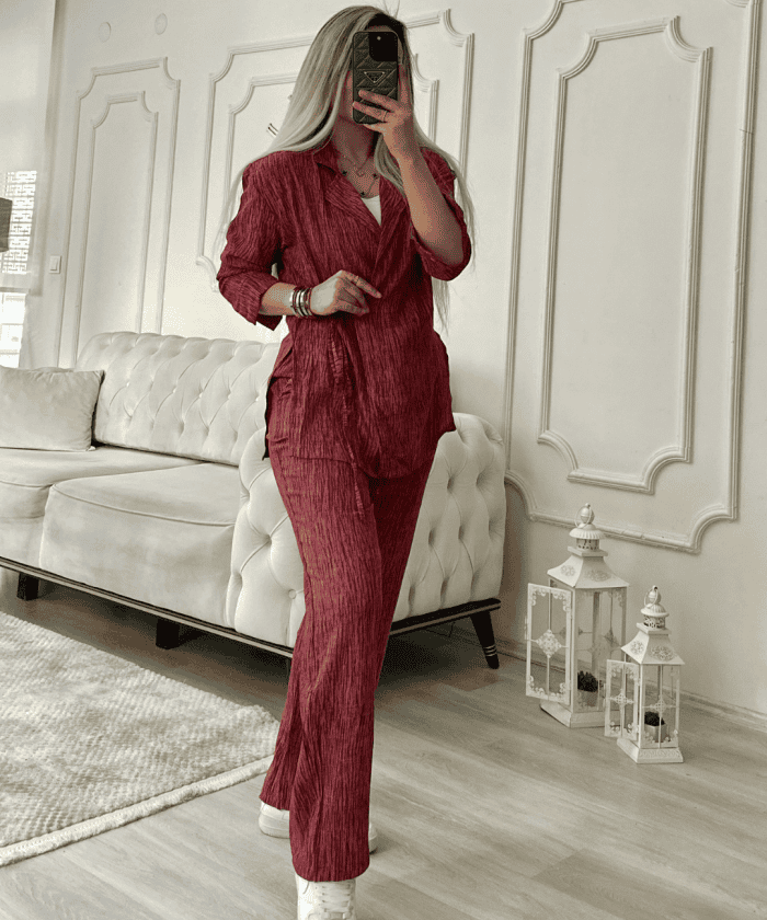 Bürümcük Kumaş Kruvaze İkili Takım