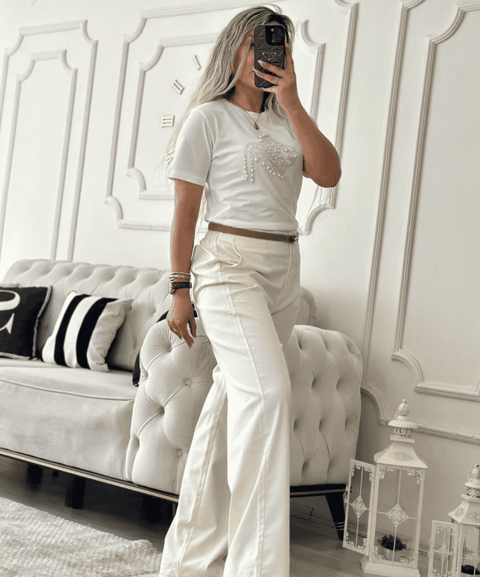 İnci Balık Detaylı T-Shirt