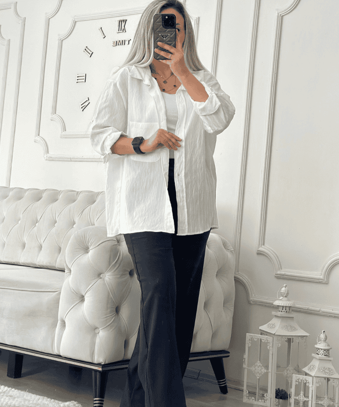 Standart Kendinden Desenli Gömlek