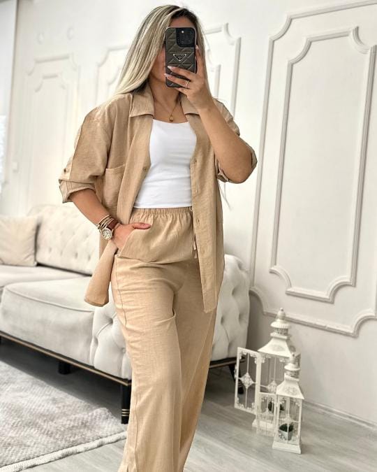 Alternative view of Keten Kumaş Rahat Kalıp İkili Takım