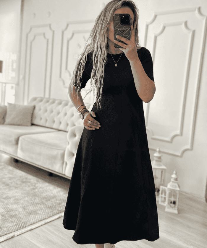 Alternative view of Kısa Kol Sıfır Yaka Kiloş Elbise