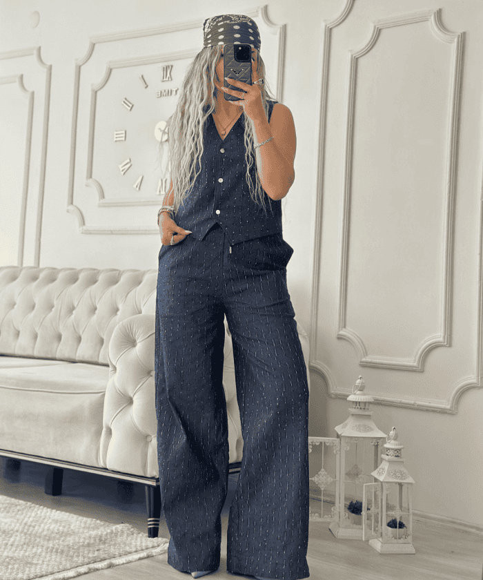 Alternative view of Luxury Yelekli Palazzo Takım