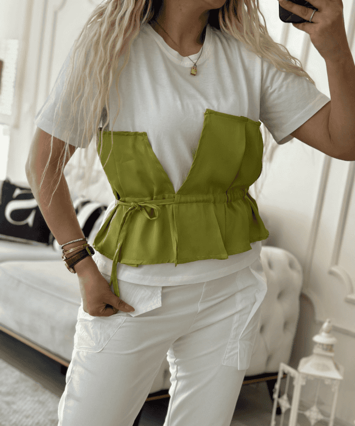 Alternative view of Asimetrik Bağcık Detaylı Bluz