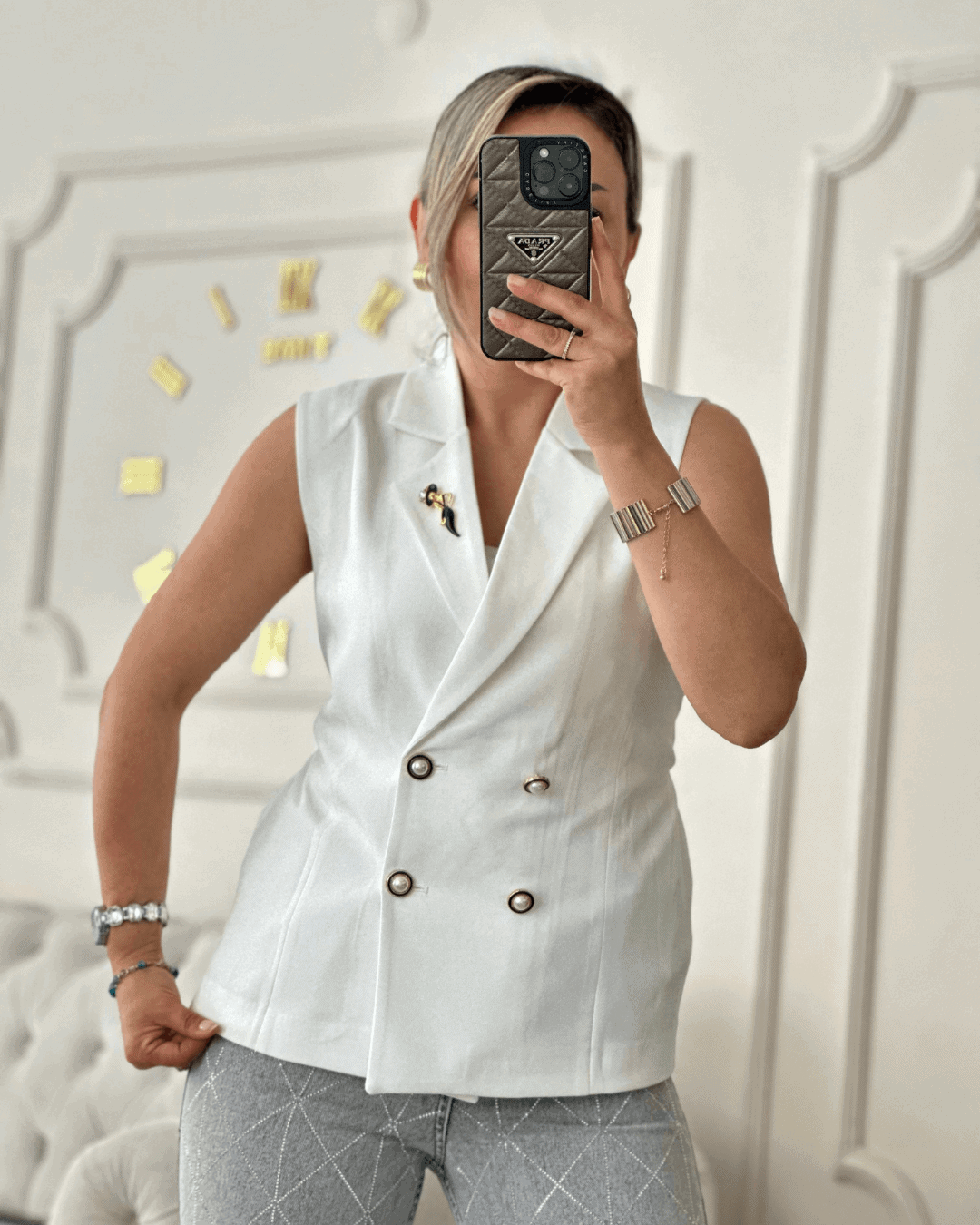 Astarlı Kruvaze Yelek