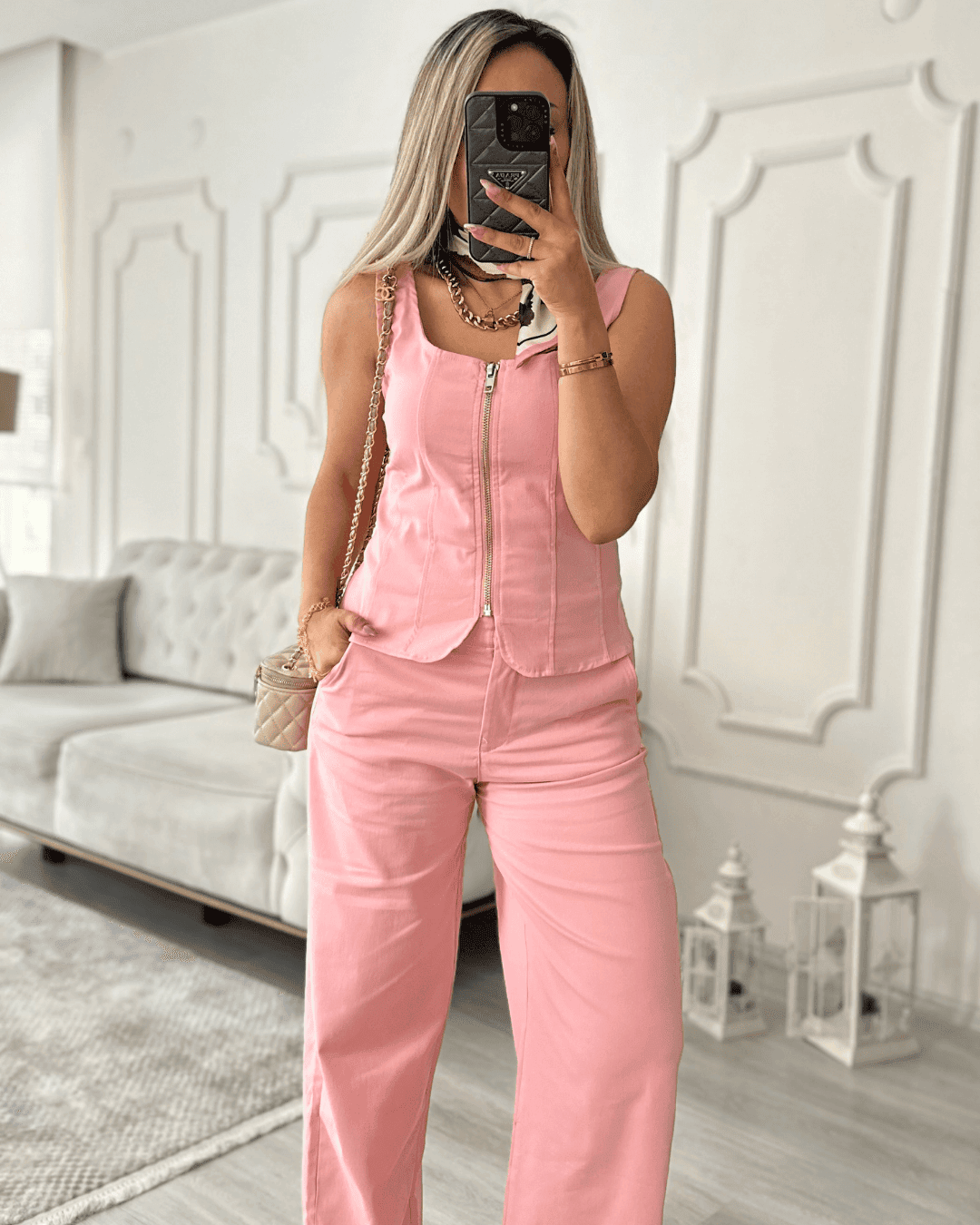 Pudra Renk Fermuarlı Korse Büstiyer