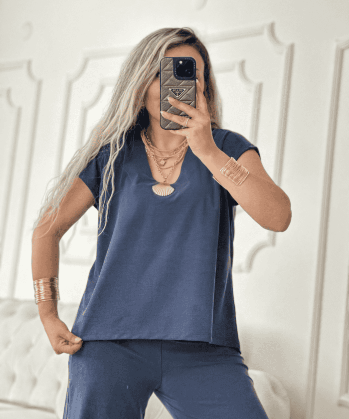 Alternative view of V Yaka Premium Kalite Lacivert İkili Takım