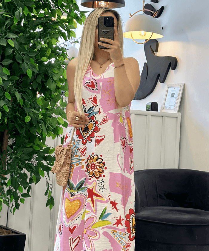 Alternative view of İp Askılı Desenli Elbise