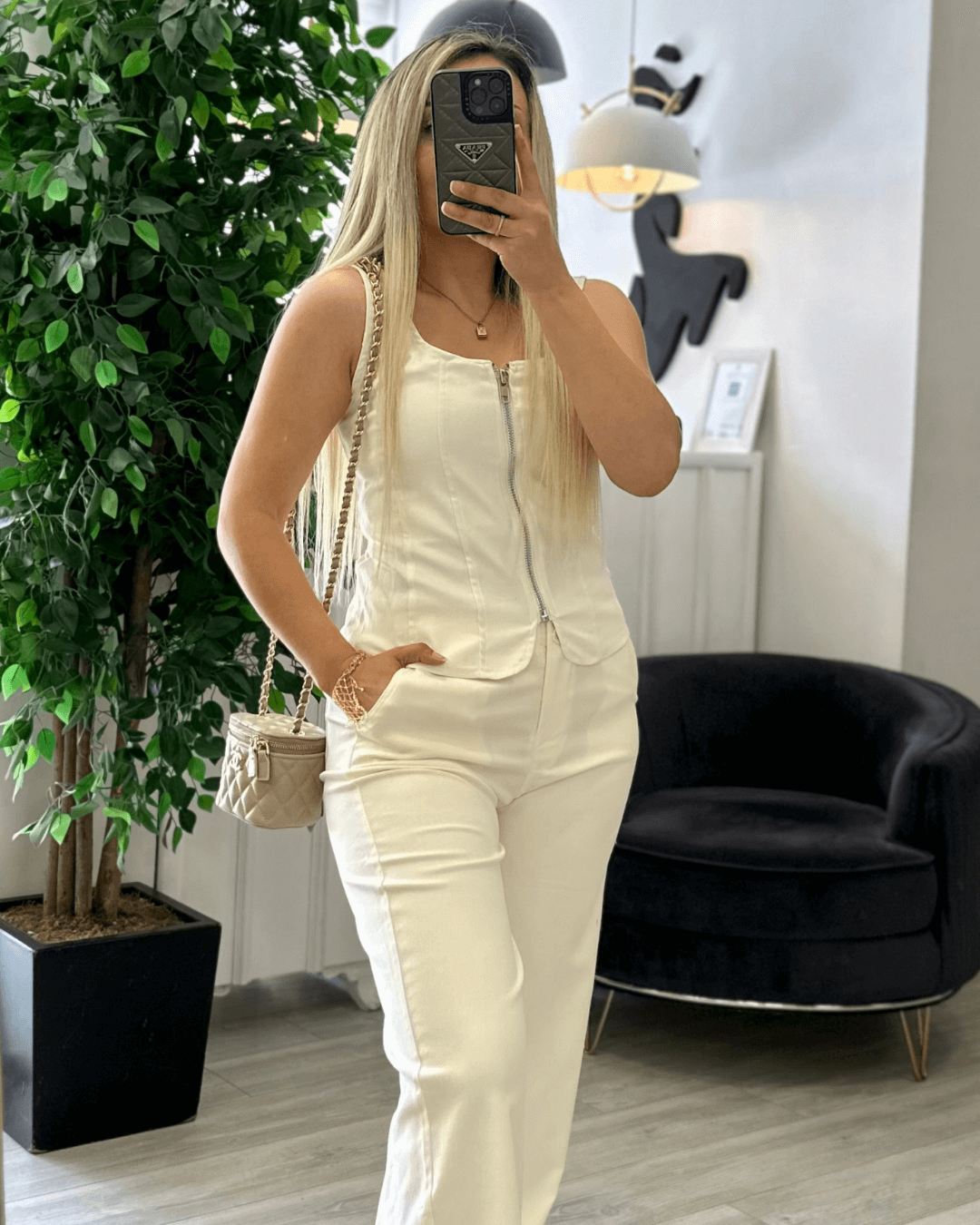 Krem Renk Fermuarlı Korse Büstiyer