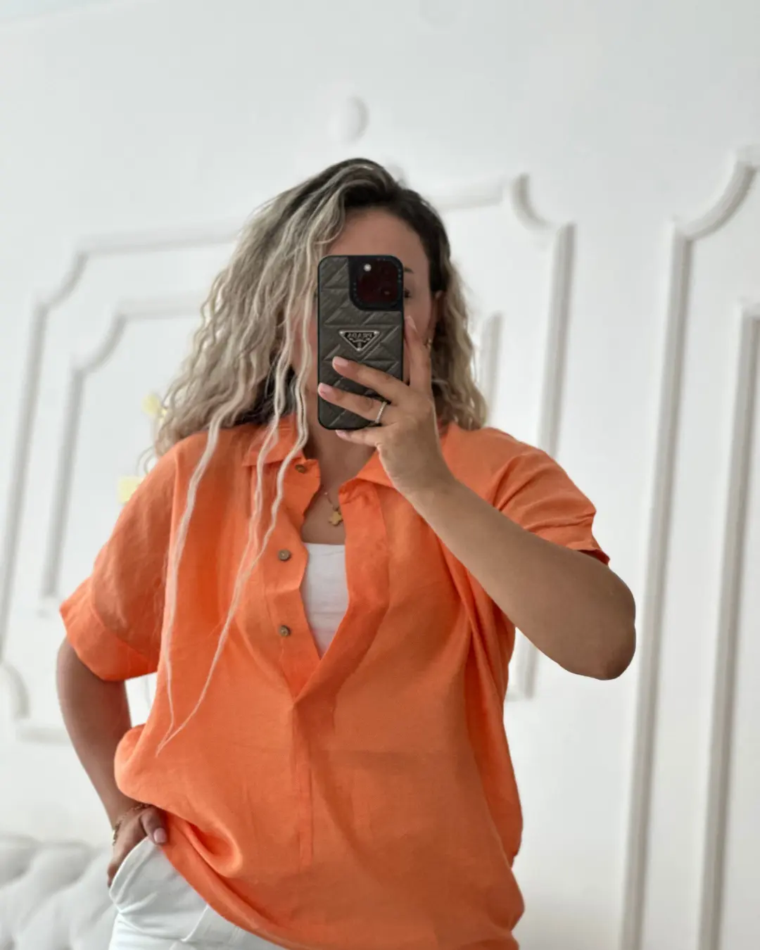 Kısa Kol Keten Gömlek