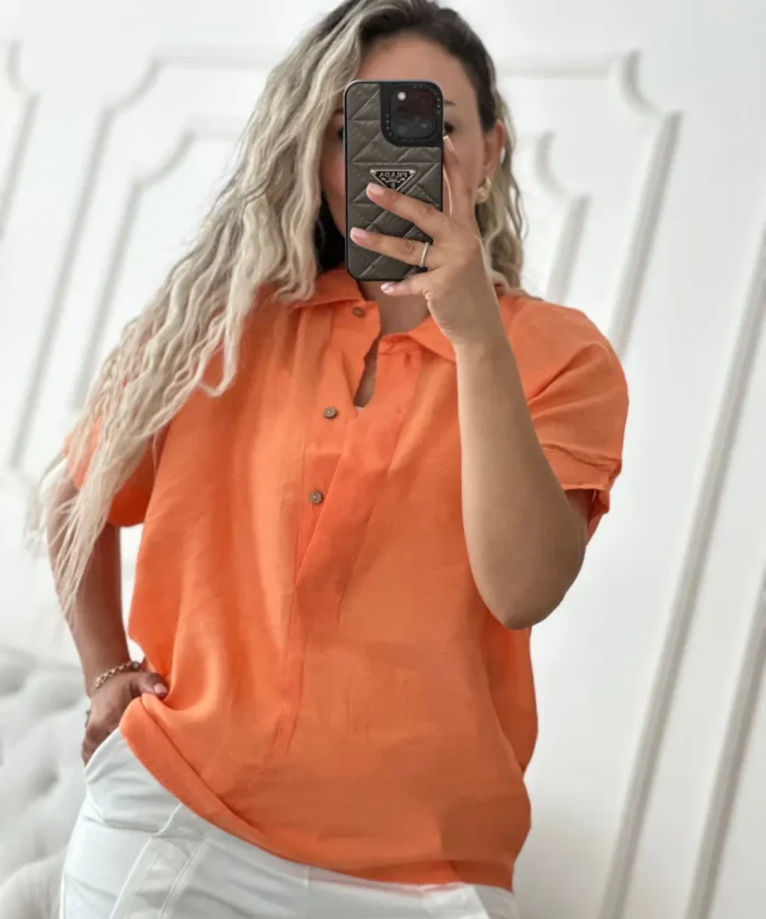 Alternative view of Kısa Kol Keten Gömlek