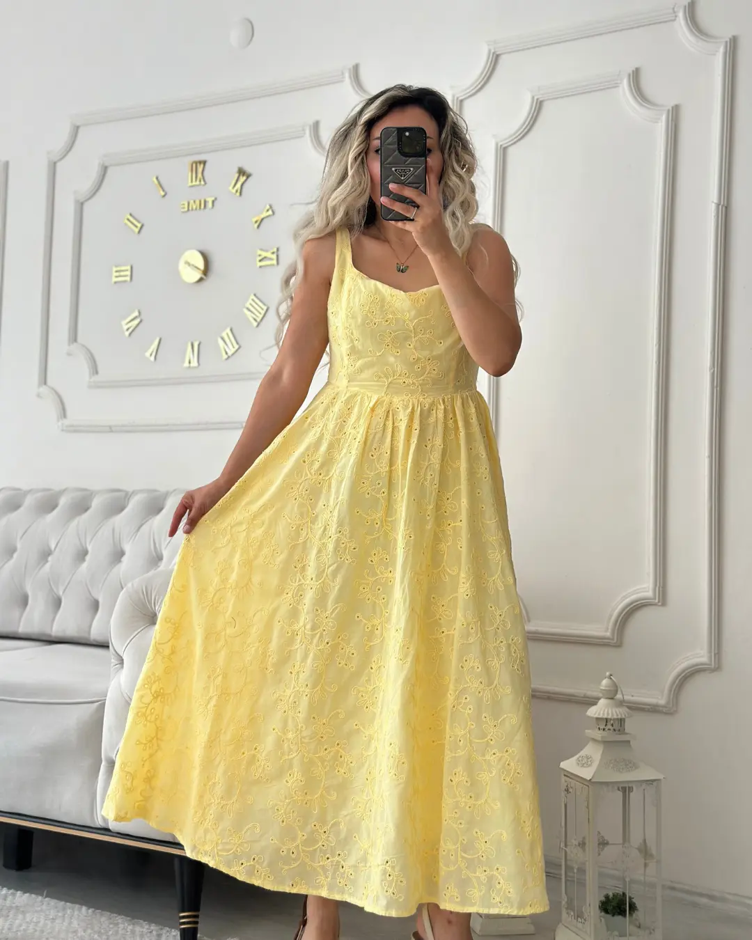 Kare Yaka Fisto Elbise